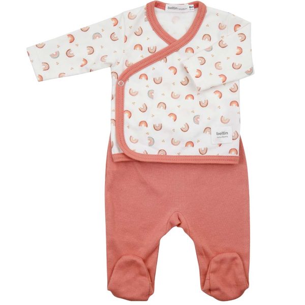 Conjunto recién nacido estampado arcoíris
