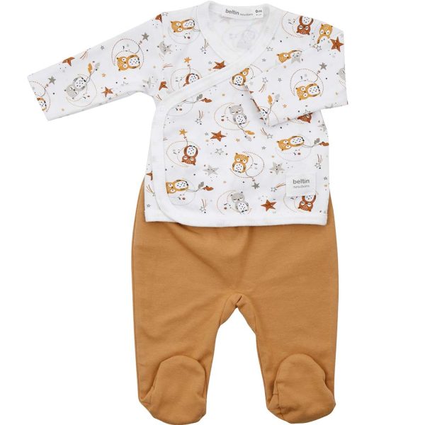 conjunto polaina búhos ocre