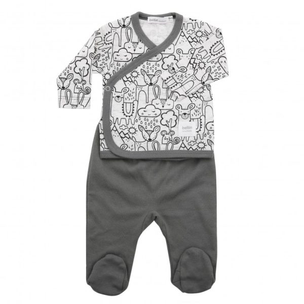 conjunto polaina animales gris