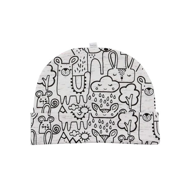 gorrito estampado gris dibujos