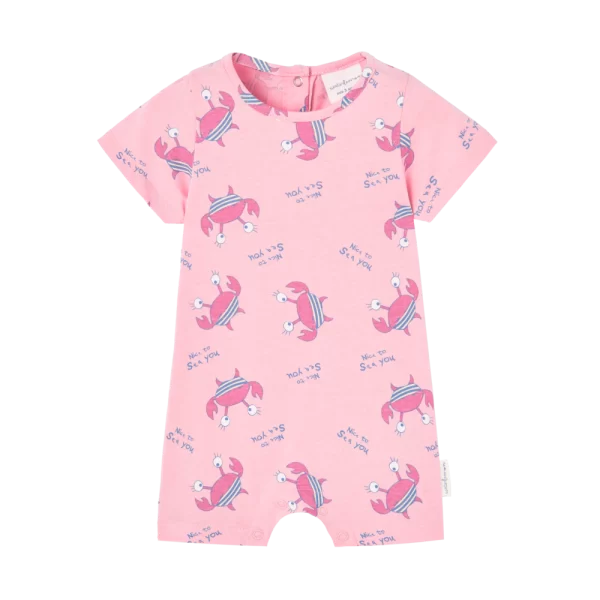 pelele cangrejos rosa manga corta