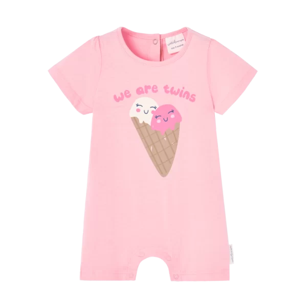 pelele helados rosa manga corta