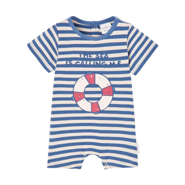 pelele rayas azul manga corta